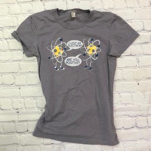 American Apparel Funny Science Tee Lost Electron Sz S
